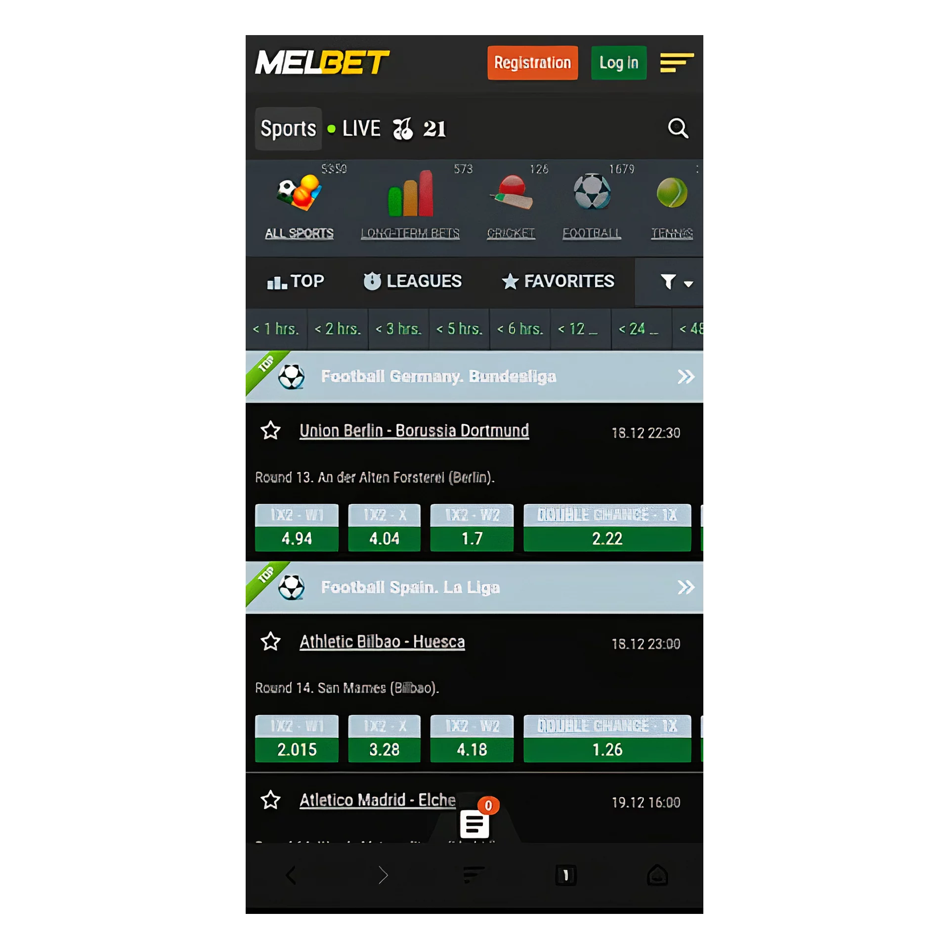 Now you can place bets via the Melbet mobile app for Android.
