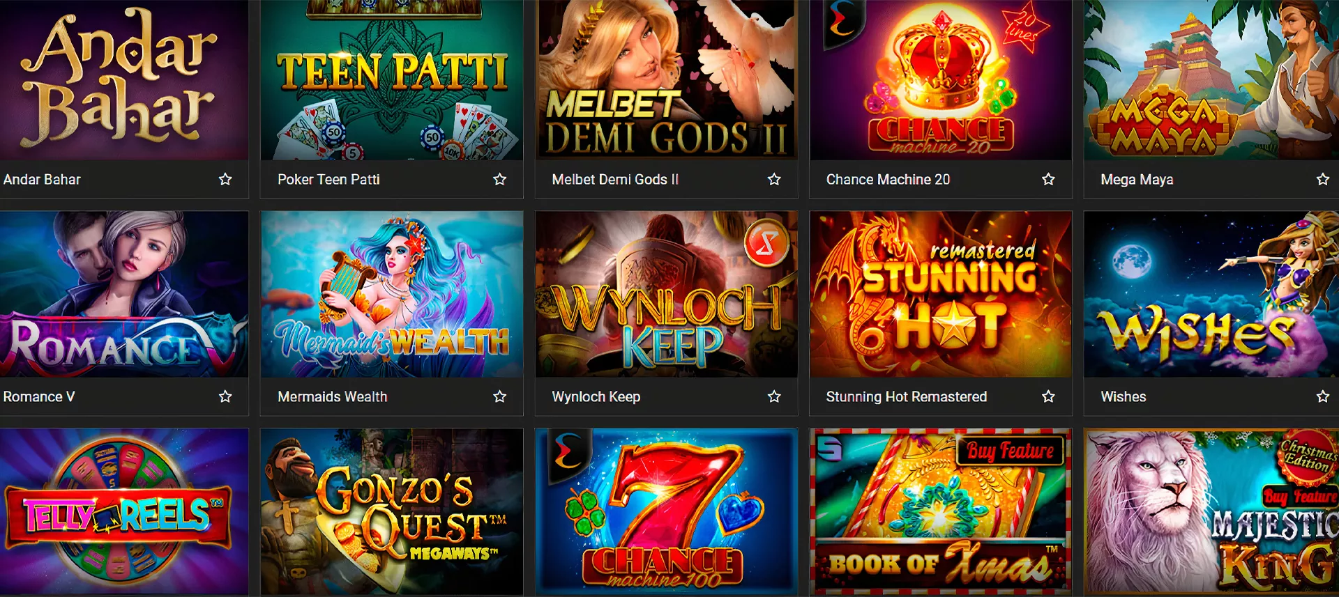 There are various kinds of slots on Melbet.