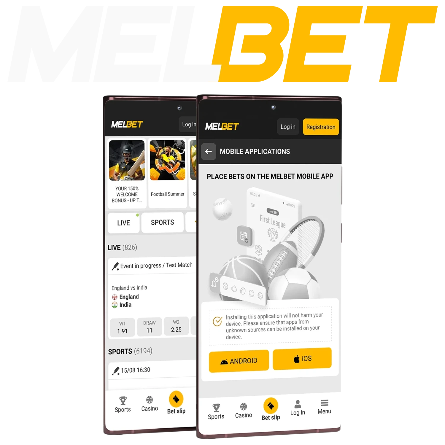Download the Melbet app for Android or iOS (iPhone\iPad) for online sports and casino betting.