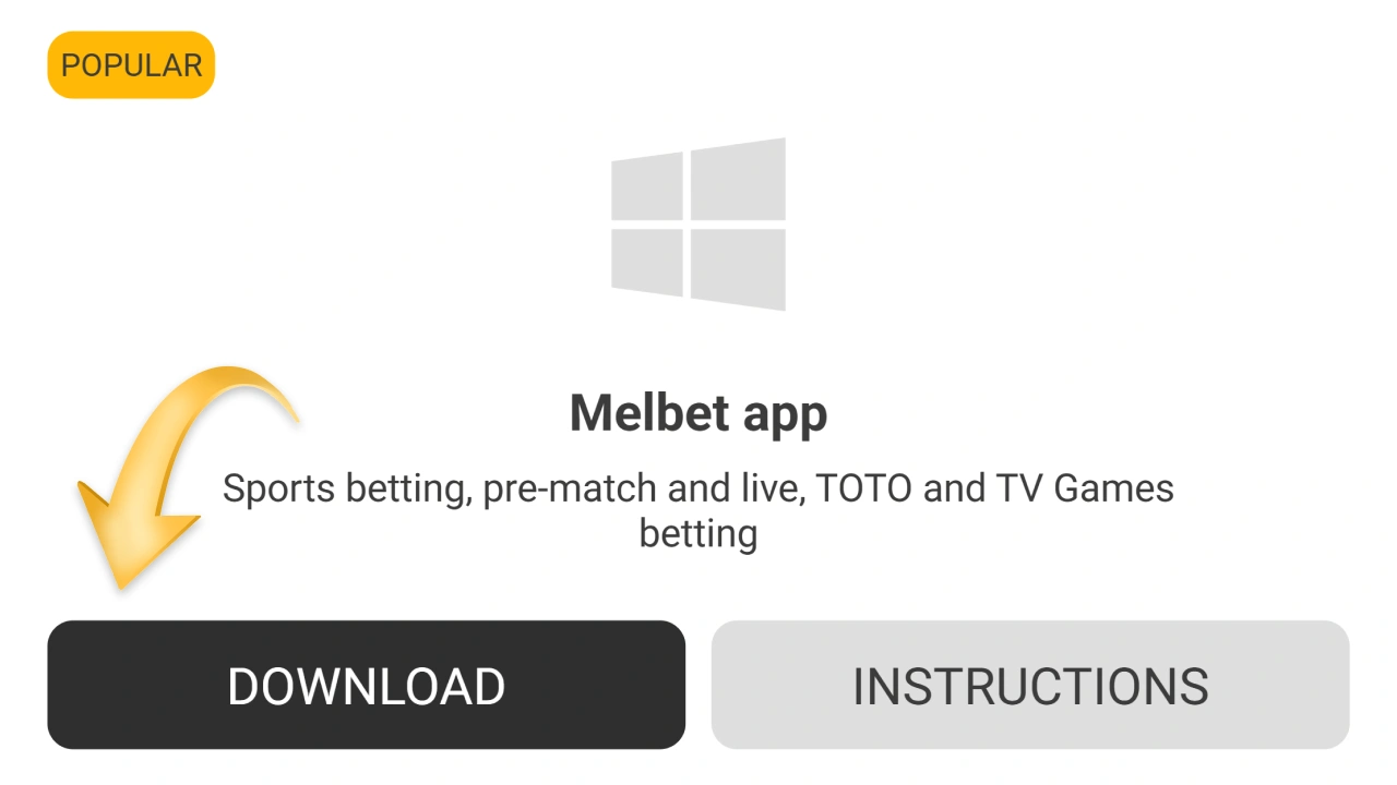 Follow the link to download the Melbet PC application, which provides quick access to betting.