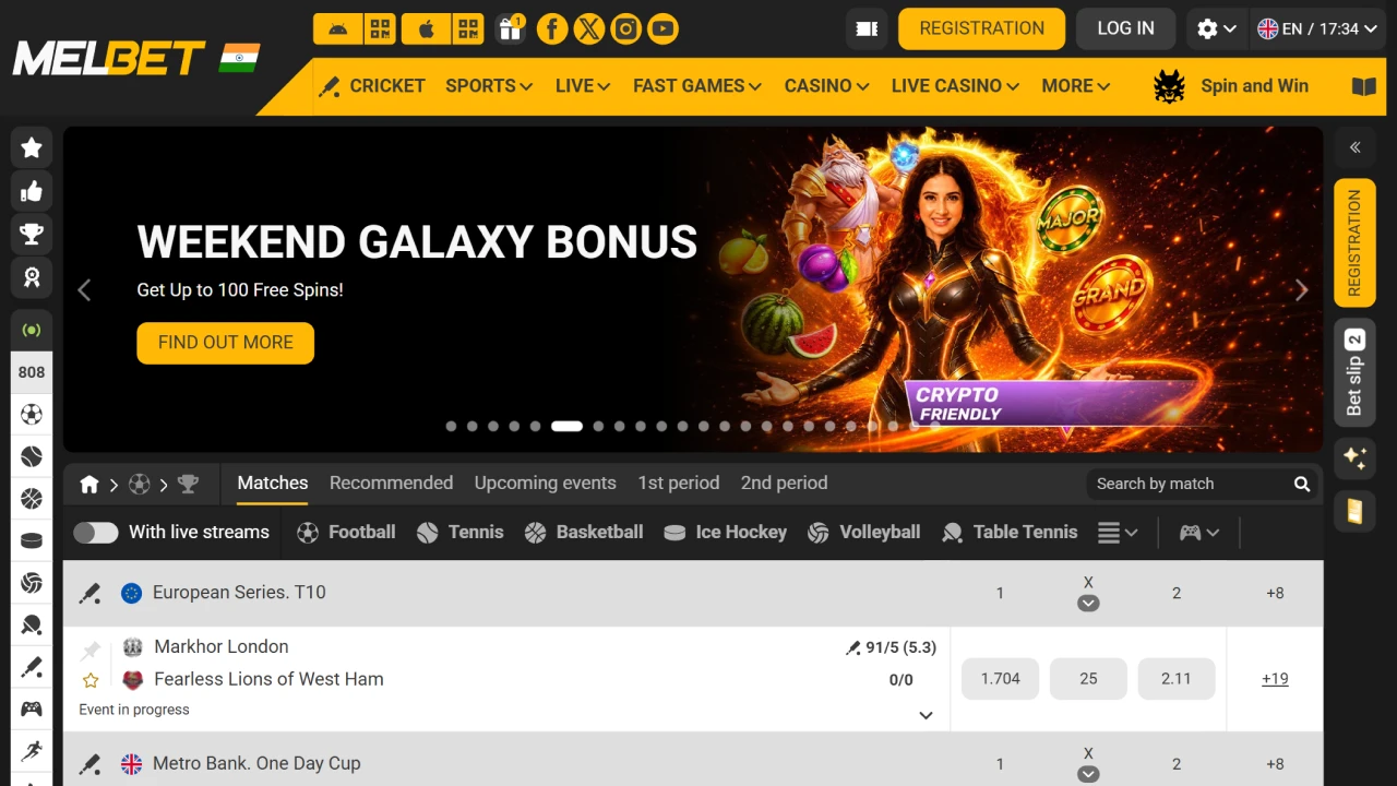 Open the Melbet PC app to register on the platform.