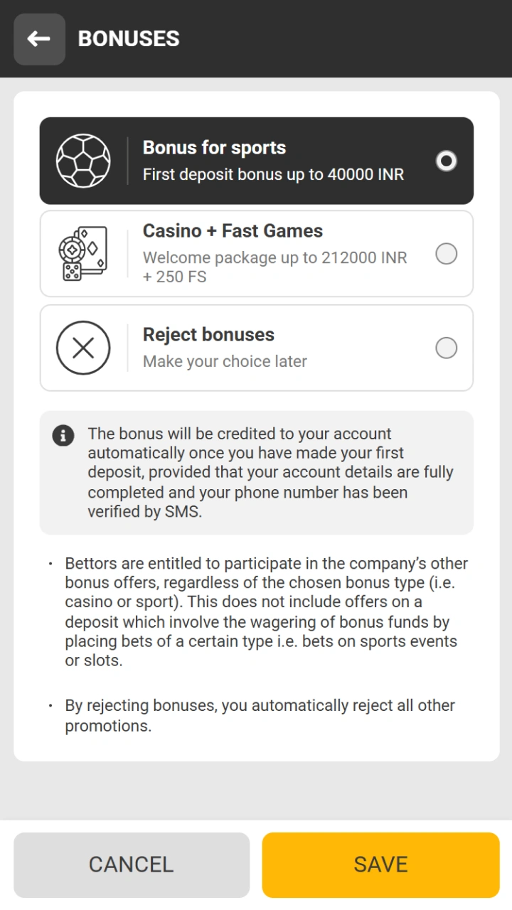 Check out the Melbet welcome bonuses that new players receive upon registration.